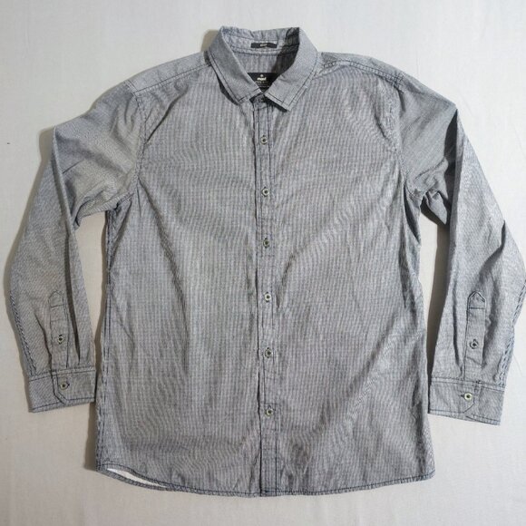 Mavi Denim Wear Fitted casual button down shirt men's sz M grey stripes pattern - Picture 1 of 10